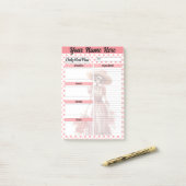 かわいい砂糖スカル毎日の食事プラン ポストイット (デスク上)