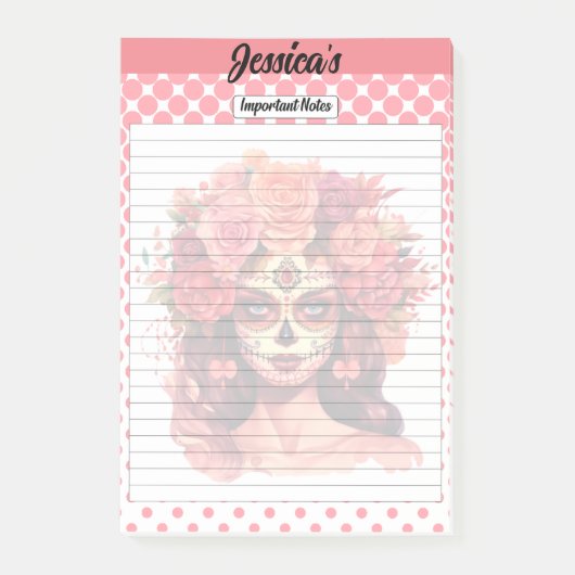 かわいい砂糖スカル重要な注意事項 ポストイット (正面)