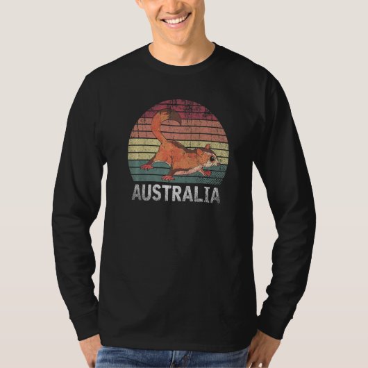 かわいい砂糖滑空機オーストラリア動物レトロオーストラリア Tシャツ (正面)