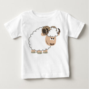 かわいい確信した漫画のラムのベビーのTシャツ ベビーTシャツ