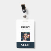 かわいい社員名写真スタッフラベル バッジ (正面 （クリップ付）)