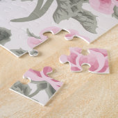 かわいい祖母ねこピンクのフローラエプロン ジグソーパズル (側面)