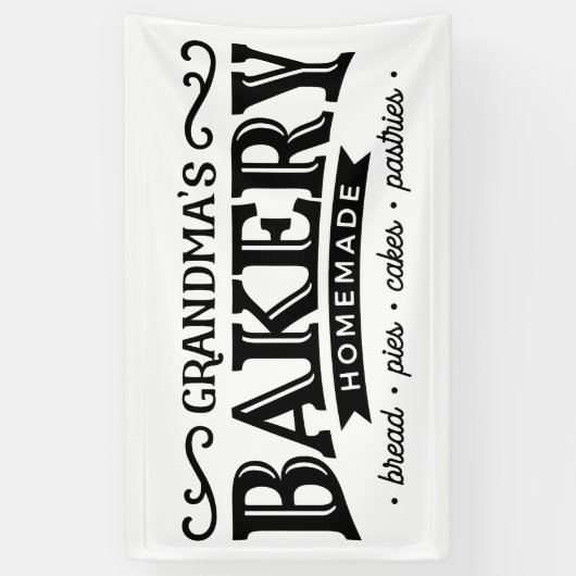 かわいい祖母のキッチンベーカリーの装飾バナー 横断幕 (縦)
