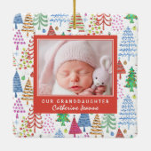 かわいい祖父母の第1回クリスマスツリー写真 セラミックオーナメント (裏面)