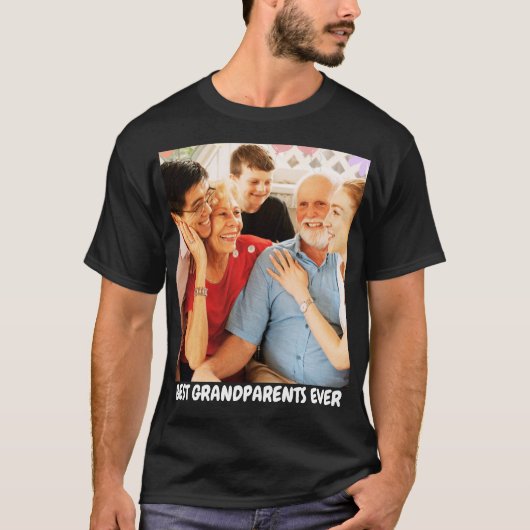 かわいい祖父母グランドキッズ家族フォトギフトアイディア Tシャツ (正面)
