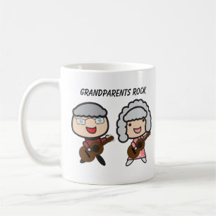 かわいい祖父母ロック祖父母の日パーソナライズ コーヒーマグカップ