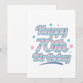 かわいい祝パステルの70歳の誕生日 セーブザデート (正面/裏面)
