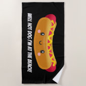 かわいい祝ビーチのホットドッグタオル ビーチタオル (正面)