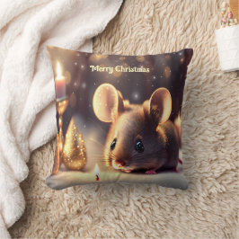 かわいい祝マウスのクリスマスカスタム クッション