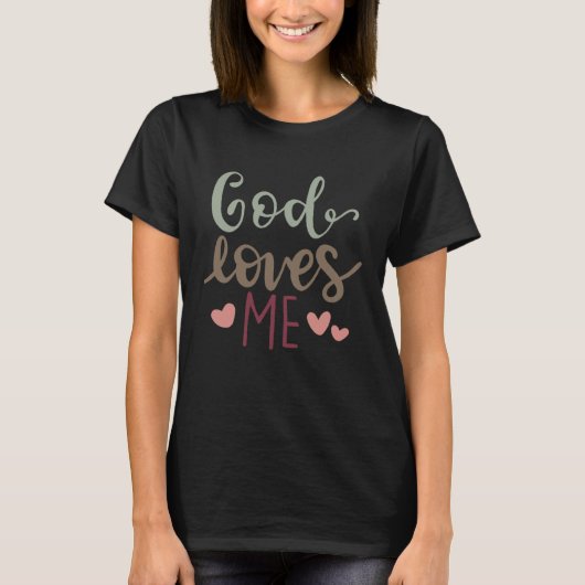 かわいい神は宗教的信念を愛する確信の信仰 Tシャツ (正面)