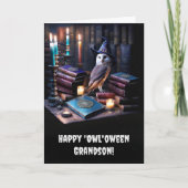 かわいい神秘的なゴシック様式の孫ハッピーハローウィン カード (正面)