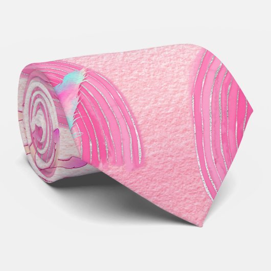 かわいい神秘的なピンクのユニコーン虹の水色 ネクタイ (ロール)