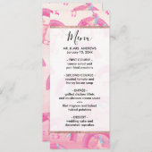 かわいい神秘的なピンクのユニコーン虹の水色 メニュー (正面/裏面)