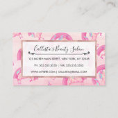 かわいい神秘的なピンクのユニコーン虹の水色 ロイヤリティカード (裏面)