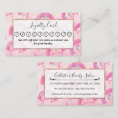 かわいい神秘的なピンクのユニコーン虹の水色 ロイヤリティカード (正面/裏面)