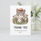 かわいい神秘的な狼の赤ちゃんシャワー サンキューカード (スタンド正面)