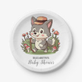かわいい神秘的な狼の赤ちゃんシャワー ペーパープレート (正面)