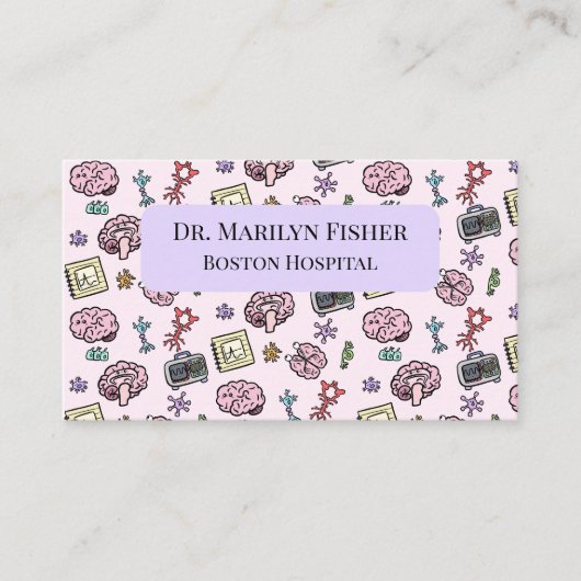かわいい神経科学パターン 名刺 (正面)