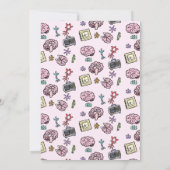 かわいい神経科学パターン 招待状 (裏面)