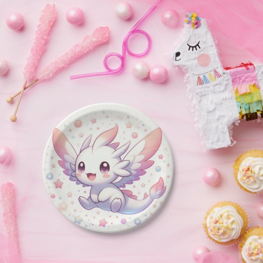 かわいい神話龍の赤ちゃんシャワー ペーパープレート (パーティー)