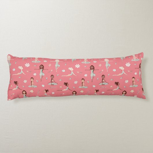 かわいい禅ヨガメディテーションピンクガーリーナマステ ボディピロー (裏面)