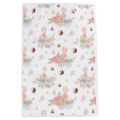 かわいい禅ヨガメディテーションロータスナマステ ミディアムペーパーバッグ (正面)