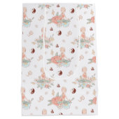 かわいい禅ヨガメディテーションロータスナマステ ミディアムペーパーバッグ (裏面)