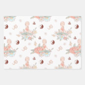 かわいい禅ヨガメディテーションロータスナマステ ラッピングペーパーシート (正面)