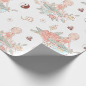 かわいい禅ヨガ瞑想ロータスナマステギフト ラッピングペーパー (角)