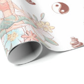 かわいい禅ヨガ瞑想ロータスナマステギフト ラッピングペーパー (ロールコーナー)