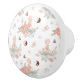 かわいい禅ヨガ瞑想ロータスナマステパステル セラミックノブ (右)