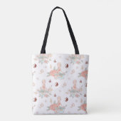 かわいい禅ヨガ瞑想ロータスナマステパステル トートバッグ (裏面)