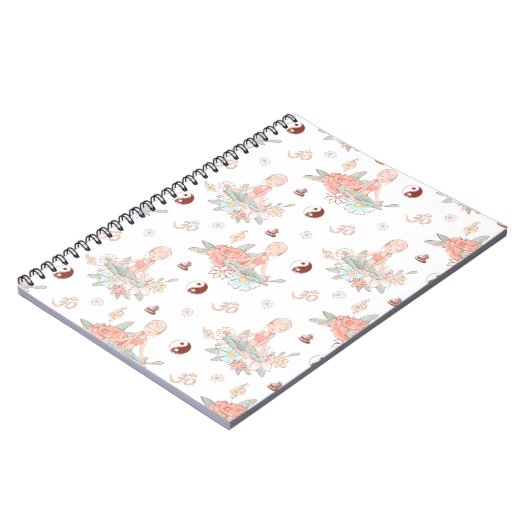 かわいい禅ヨガ瞑想ロータスナマステパステル ノートブック (左側)