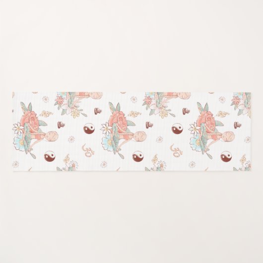 かわいい禅ヨガ瞑想ロータスナマステパステル ヨガマット (正面(横))