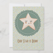 かわいい私たちのスターは生まれ男の子または女の子の誕生 案内状 (正面)