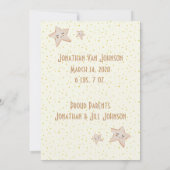 かわいい私たちのスターは生まれ男の子または女の子の誕生 案内状 (裏面)