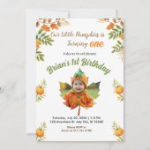 かわいい私たちのリトルカボチャは1秋に回っている 招待状 (正面)