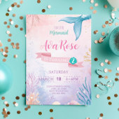 かわいい私たちのリトルマーメイドガール誕生日招待状 招待状