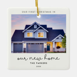 かわいい私たちの初めてのクリスマスは私たちの新しい家 セラミックオーナメント