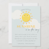 かわいい私たちの小さなサンシャインブルーの少年の発表 招待状 (正面)