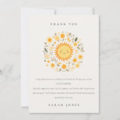 かわいい私たちの小さなサンシャインボホサンベイビーシャワー サンキューカード (正面)