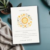 かわいい私たちの小さなサンシャインボホサンベイビーシャワー サンキューカード