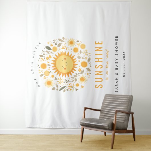 かわいい私たちの小さなサンシャインボホサンベイビーシャワー タペストリー (インサイチュ)