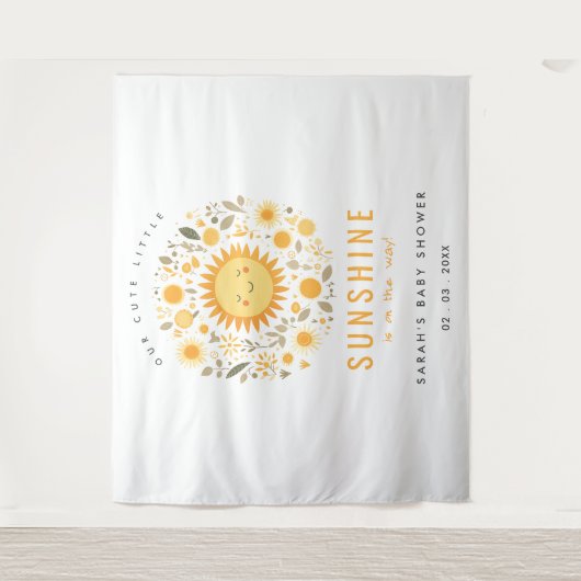 かわいい私たちの小さなサンシャインボホサンベイビーシャワー タペストリー (正面)