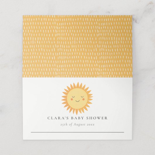 かわいい私たちの小さなサンシャインボホサンベイビーシャワー プレイスカード (外部開封)