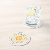 かわいい私たちの小さなサンシャインボホサンベイビーシャワー ラウンドペーパーコースター (インサイチュ)