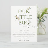 かわいい私たちの小さなバグ緑トンボ赤ちゃんシャワー サンキューカード (スタンド正面)