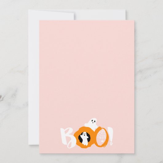 かわいい私たちの小さなブー幽霊ピンクの写真ベビーシャワー 招待状 (裏面)