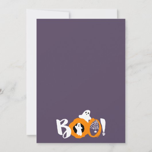 かわいい私たちの小さなブー幽霊紫の写真ベビーシャワー 招待状 (裏面)