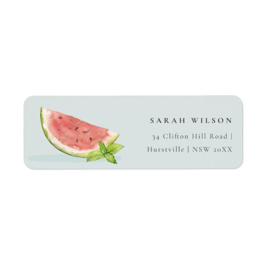 かわいい私たちの小さなメロンの水の色の青のアドレス ラベル (正面)
